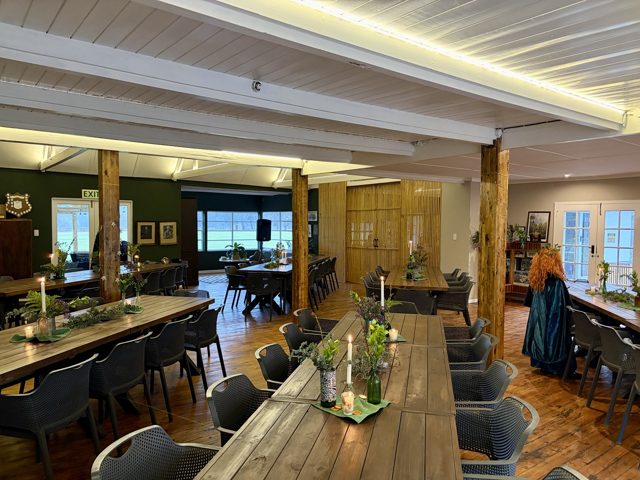 The clubhouse interior