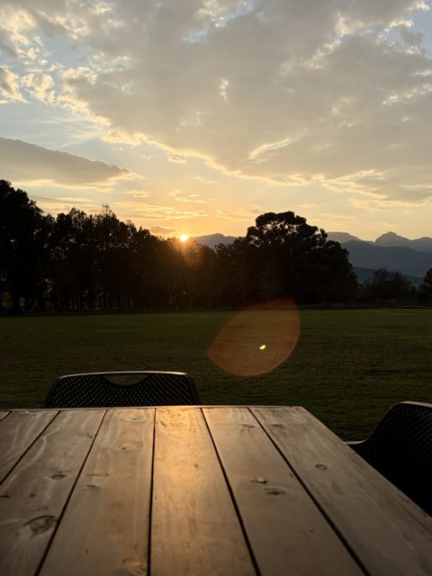 Sunset over the club grounds